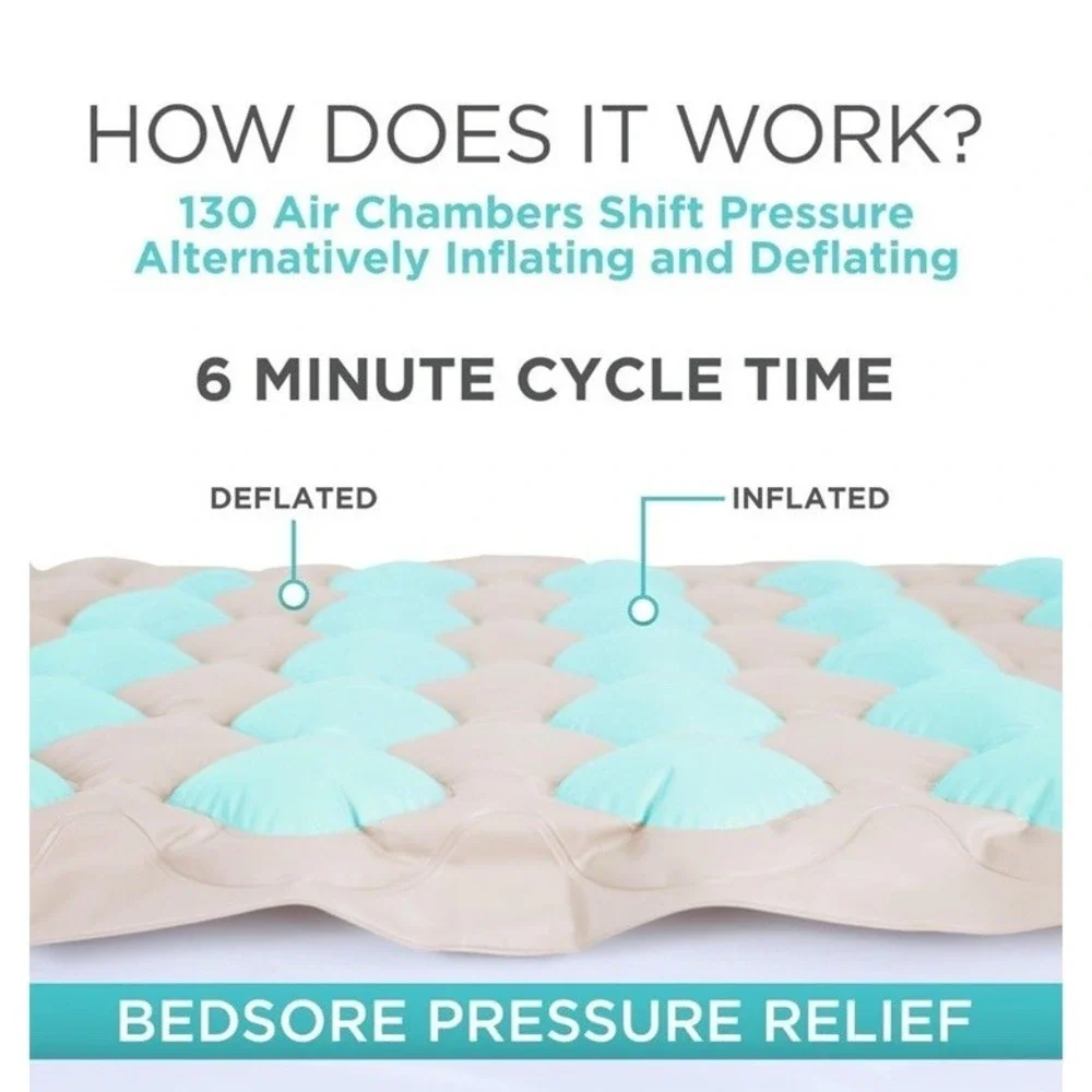 Vive Alternating Air Pressure Mattress Pad with Quiet Pump - Open Box